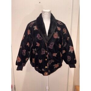 Vintage Yau Wing printed Velvet Jacket Fully Lined no size